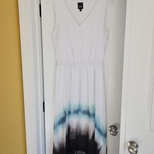 Simply Vera Vera Wang White and Teal Maxi Dress